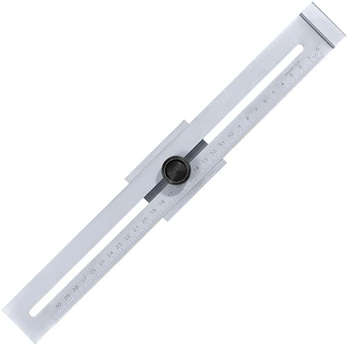 Markierungslehre aus Kohlenstoffstahl, 0-300mm Lineal mit Paralleler Gleitlinie Präzisionsversatz-Markierungslehre für Tischler, Designer, Ingenieure, Heimwerker