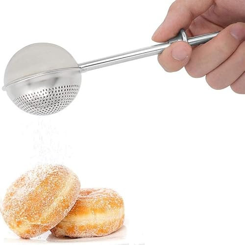 Stainless Steel Powdered Sugar Shaker Duster Powdered Sugar Shaker Cooking Baking Tool Great Sieve Bakers Dusting Sifter Operation Baking Sifters Tool for Home Baking