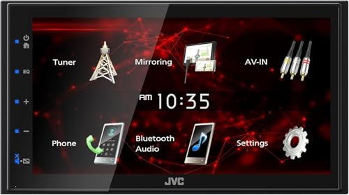 JVC Ricevitore multimediale digitale KW-M180BT, display da 6,8 pollici, audio Bluetooth, USB, AV-IN, connettività telefonica