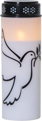 Star Trading Dove - Luz LED para tumba (20,5 cm), color blanco