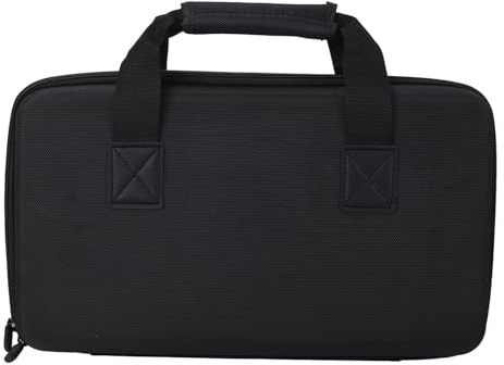 VELATEMOR DJ Controller Storage Bag, Double Zippers, Portable Hard Carrying Case, Built in Buffer Sponge