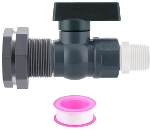 Juego completo de espiga de barril de lluvia con adaptadores de válvulas de bola de PVC de 3/4 pulgadas para tanques de agua, accesorios de riego de jardín, adaptador de grifo de agua de PVC