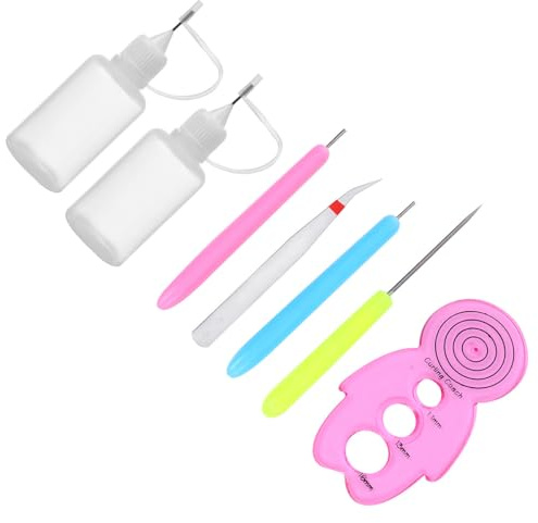 DECHOUS Kit Quilling di Carta 7 Pezzi Penna ad Ago per Arrotolare, Strumenti per Quilling Fai da Te, Set Utensili Manualità per e Principianti, Progetti Artigianali e Colore Casuale