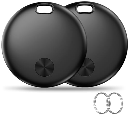 Smart Air Tracker Tag, Schlüsselfinder Kompatibel mit Apple Wo ist? APP (Nur iOS), Schlüsselfinder für Gepäck/Taschen/Brieftasche, IP67 Wasserdicht, Austauschbarer Akku (weTag mini)-Schwarz 2Pack