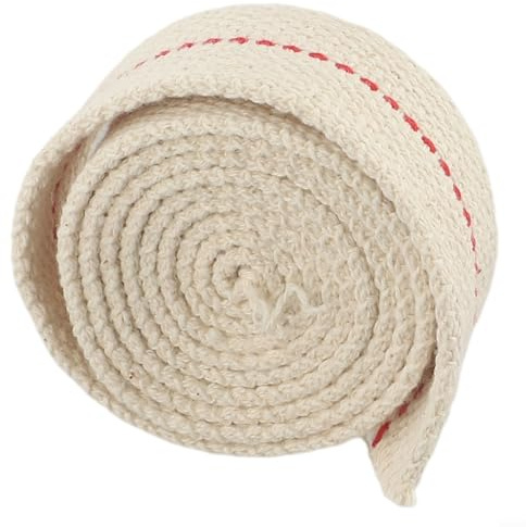 Dolvitrny Flache Baumwolle für Kerosinlampe, Ersatz für Laternen, Campinglaterne Brennstoff, Outdoor-Öllampe, lange brennende Baumwollverbrennung (1 cm x 1 m)