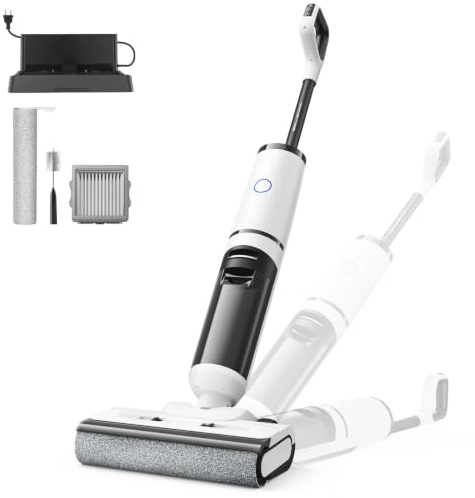 W15 Pro Limpiador Aspirador seco y húmedo, aspiradora Inteligente sin Cable 3 en 1, 18kPa, 40 min, función autolimpiante, inclinable 180°, Limpieza de Bordes de 5mm, para residuos Secos y húmedos