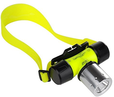 BESTSUN Lampe frontale de plongée 1800 lumens haute luminosité étanche pour plongée sous-marine (lampe frontale uniquement)