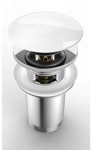 Push Open AK04R | runder Keramikdeckel | mit Überlauf-Funktion verchromt | Standardgröße