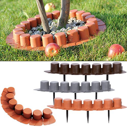 Bordure de Jardin en Plastique 4,05 m Délimitation pelouse Parterre allées Palissade de Jardin Gris