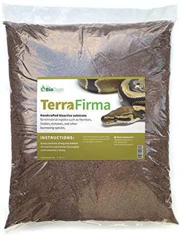 The Bio Dude Terra Firma Reptile Substrate 36 quarts for terrariums and vivariums. Bioactive Habitat Substrate for Ball Pythons, kingsnakes, milksnakes, arachnids and Lizards