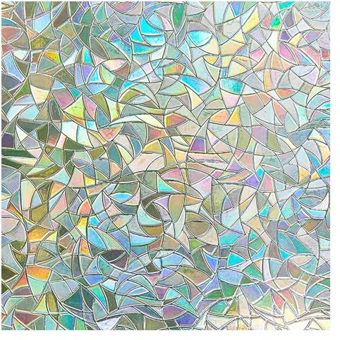 LEMON CLOUD Film de confidentialité non adhésif pour fenêtre - Film en verre dépoli teinté au laser - Autocollant statique sans colle - Anti-UV - Décoration pour la maison, la salle de bain, la