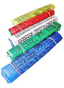 Tibetan Spirits Drapeaux de prière tibétains 14 x 19 x 500 cm (L) Lungta – Paix, compassion, force et sagesse