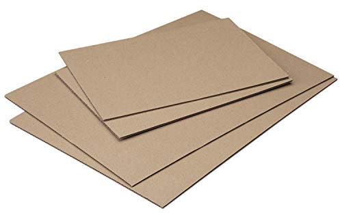 Wellpappe-Zuschnitte Set I 10 Stk. I 61,2 x 43,2 cm I 2 mm Stark I Braun I Einwellig I Wellkarton I zum Basteln I Stabiles Verpackungsmaterial I Versandkartonage I AZ104