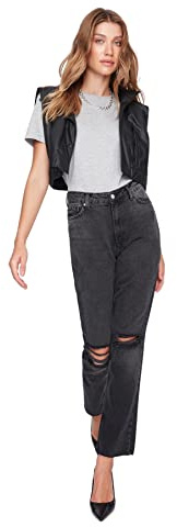 Trendyol Herren Hoher Bund Bootcut & Flared Jeans, Black, 38 da Donna