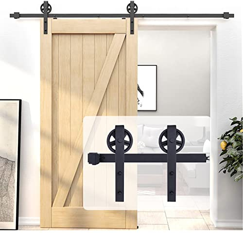 Juego de Herrajes para Puerta Corredera de 230 cm,Kit de hardware Puerta de Colgante Madera,Acero al carbono Puerta Corredera de Granero