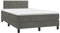 vidaXL Boxspringbett mit Matratze LED Doppelbett Polsterbett Bett Bettrahmen Lattenrost Bettgestell Hotelbett Schlafzimmerbett Dunkelgrau 120x200cm Samt