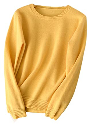 Pull en laine de cachemire pour femme - Col rond - Pull basique chaud