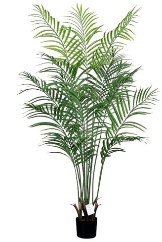 Leflos 150 cm artificiale Palma di Dypsis Lutescens, solo pianta per interni, 13 tronchi staccabili, decorazioni per ufficio, negozio, appartamento e feste, 1 pezzo