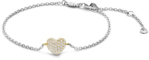 Ti Sento Milano Armband der Marke Armband aus Sterlingsilber mit weißem Zirkonia und Gelbgold vergoldet. Schmuck mit Zirkon. Das Gewicht beträgt 0,00256. Die Referenz lautet 2885ZY, Sterling-Silber