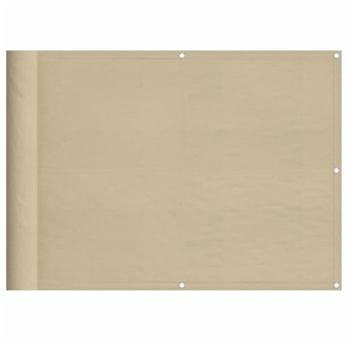 vidaXL Balkon Sichtschutz, Balkonbespannung mit Ösen Seil, Wasserfeste Balkonabdeckung, Balkonverkleidung für Balkon Terrasse, 75x700cm Beige 100% Polyester-Oxford