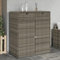 KOIECETA Gartenschrank Geräteschrank mit viel Stauraum Beistellschrank Schrank mit Türen Balkonschrank Terrassenschrank Poly Rattan (Grau, 105x55x113 cm)