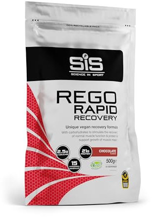 Science in Sport Rego Rapid Recovery 500g Chocolate Vegan - Bebida regeneradora en polvo con carbohidratos, proteínas, electrolitos, vitaminas y minerales, Ayuda a entrenar eficazmente
