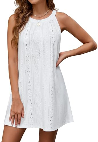 Zetieny Copricostume Donna Vestito Mare Casual Abito da Spiaggia Bikini Cover Up Estivi Senza Maniche Corte Spiaggia Vestiti da Vacanza Beachwear Beach Dress