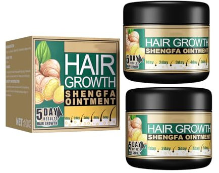 Mikabila 2pcs Crema para el Crecimiento del Cabello Germinal Jengibre, Crema Natural Anticaida y Crescere Pelo