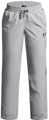 Under Armour Boys' Rival Woven Pant, Water-Repellent Boys' Trousers for Sports, PE and Athletics, Light and Comfy Kids' Tracksuit Bottoms,Mod Gray/Castlerock/Black,YMD