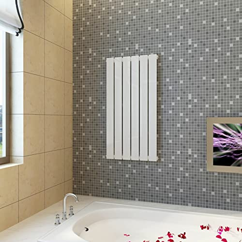 qohoio Heating Panel White 465 mm x 900 mm-Vertical Column Radiator Double Flat Panel