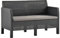 Xichuzi 2-Sitzer Gartensofa mit Kissen, Gartenlounge, Garden Sofa, Balkonmöbel, Gartenmöbel, Loungemöbel, Anthrazit PP Rattan