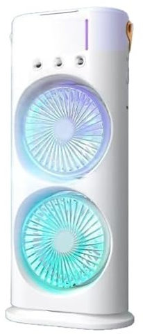 Anluomania Climatiseur Portable 600ml, Climatiseur Mobile, USB Ventilateur, Refroidisseur d'air, Humidificateur, 3 Vitesses, 3 Modes de Brume, Mini Climatiseur Lumière Colorée, 120° Oscillation