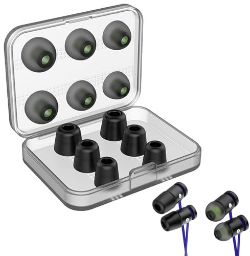 Lot De 6 Paires De Coussinets pour Écouteurs, Pointes en Mousse À Memoire De Forme Et Silicone, Embouts De Rechange pour Embout Ecouteur Intra Auriculaire, Tailles S/M/L