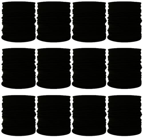 Neck Gaiters Scarf Head Wrap Headwear Balaclava Face Mask Sun Bandanas for Women Men Running,Cycling,Fishing (12 Black)