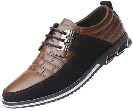 Generisch Zapatos de hombre talla 48 de piel con cordones cómodos y transpirables para ocio y negocios, zapatos para hombre, talla 48, marrón, 38 EU