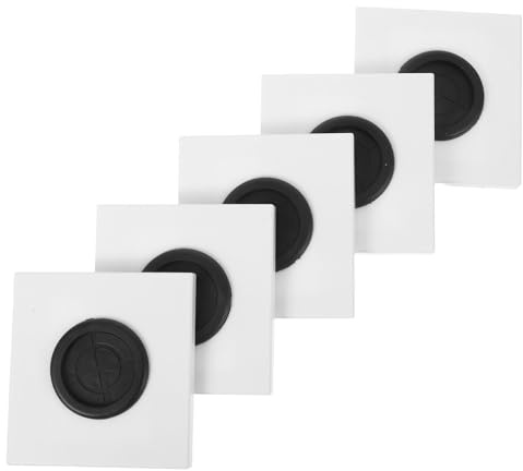 IWOWHERO Placa de Pared para Interruptores con Orificio y Goma Protectora, Tipo 86, Color Blanco, 5 Unidades, Cubierta para Gestión de Cables en Hogar y Oficina