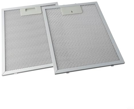 2 filtri antigrasso in metallo argento per cappa aspirante, 298 x 239 x 9 mm, griglia in alluminio a 5 strati, ricambio lavabile