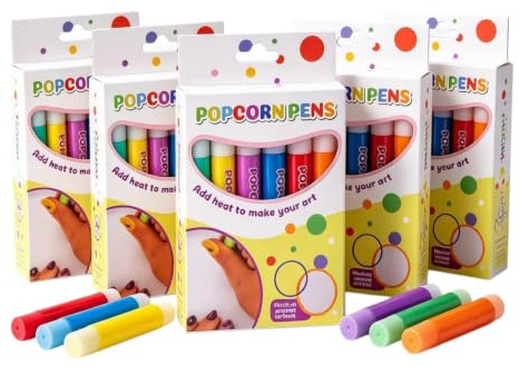 Popcorn pengar, färgpenna, gratulationskort, födelsedag och jul | Bubble popcorn ritade pennor, puffy pennor hetaktiverad, 3D-popcornpenna set för ritning, kreativ fritid