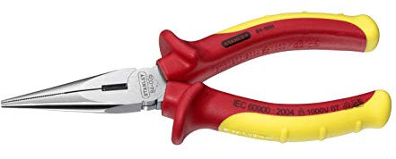 Stanley 0-84-006 - Alicate 1000V VDE punta semi-redonda recta de 160 mm