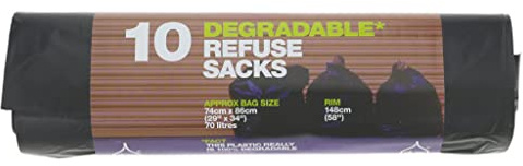 D2W 10 X Degradable Bin Bags/Refuse Sacks/Rubbish Sacks