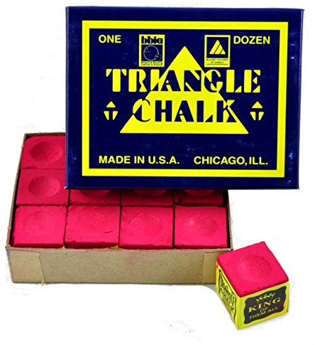 TRIANGLE Pool & Snooker Table Cue Chalk RED 12 Cubes