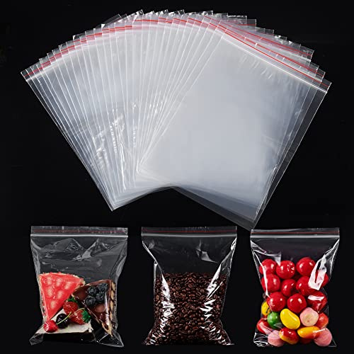 PH PandaHall 100pz Bustine in Plastica Trasparente Sacchetti Sigillati a Pressione, 17x25cm Buste Plastica Richiudibili Zip Applicano a Cucina Ufficio Semi di Gioielli e Piccoli Accessori
