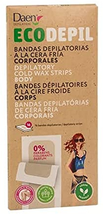 DAEN EcoDepil Lot de 16 bandes dépilatoires en cire froide