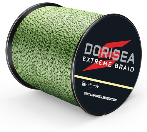 Dorisea Extreme Braid Fil de pêche tressé 100% polyéthylène 300 m Test 2,7 à 250 kg Résistant à l'abrasion Zéro étirement Petit diamètre
