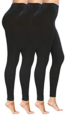 Luxleg High Waist Womens Leggings - 4 Way Stretch Yoga Pants - Ankle Length Jeggings for Women, No See-Through Tummy Control Soft Squat Proof Leggings (L-XL, Black 3 Pack)