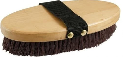 YORK Kardätsche Karo Striegel Fellglanzbürste für Pferde (Braun-Minze)