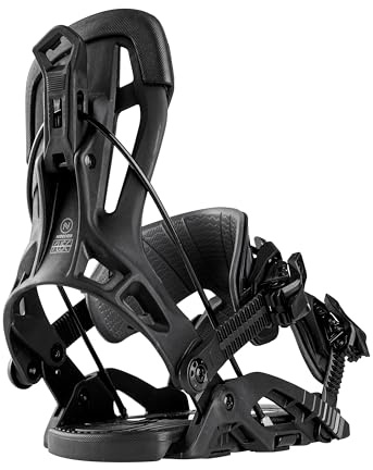 Fixations de Snowboard Nidecker Flow Fuse Speed-Entry Fusion PowerStrap et Plaque de Base en Nylon rempli de Verre - XL - Black