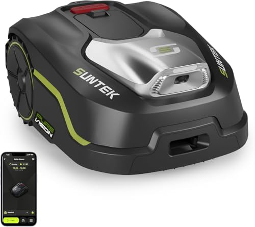 SUNTEK Mähroboter ohne Begrenzungskabel für 250 m², KI Pure Vision Rasenmäher Roboter mit automatischer Kartierung, 35% Steigung, Wasserdichtigkeit IPX5, Automatische Kartierung, APP-Steuerung