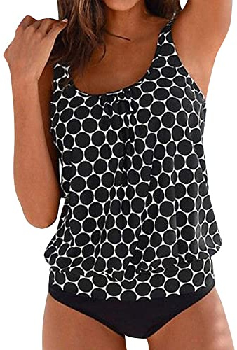 Tankini Set Kvinnor Hög Midja Push Up Tankini Två Delar Strandkläder Sommar Plus Size Baddräkter Kurviga Simning Baddräkt Dam Bukkontroll Pool Strand Toppar Och Shorts