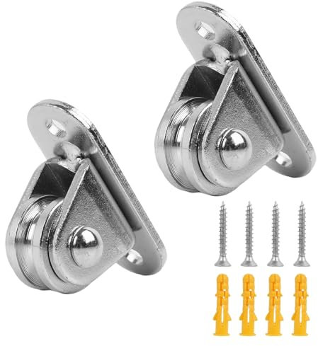 2 Pièces Poulie à Rainure en V en Acier Galvanisé, Roulettes de Levage à Roulement, Glissement Fluide, Pour Portail Coulissant, Corde à Linge, Gym, Système Poulie, Poulie Inox, Poulie de Levage